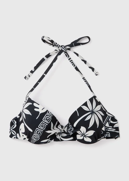 Black & Cream Tile Print Underwire Bikini Top - 32B Image 4