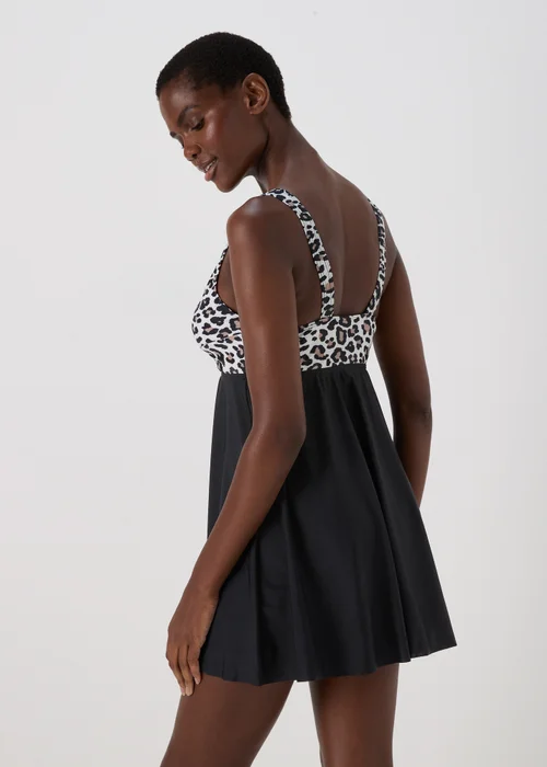 Black Animal Print Swim Dress - 10 Image 2