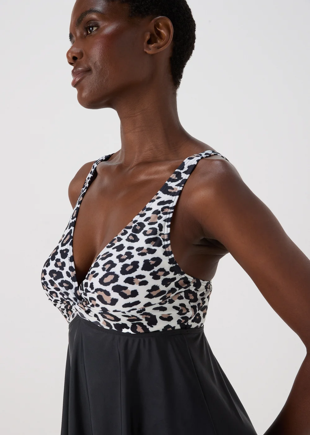 Black Animal Print Swim Dress - 10 Image 3