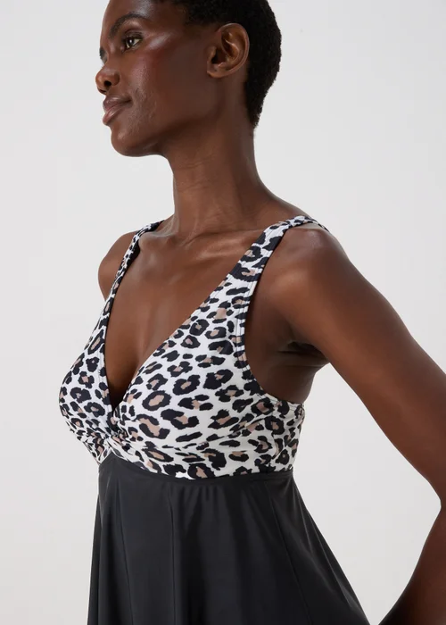 Black Animal Print Swim Dress - 10 Image 3