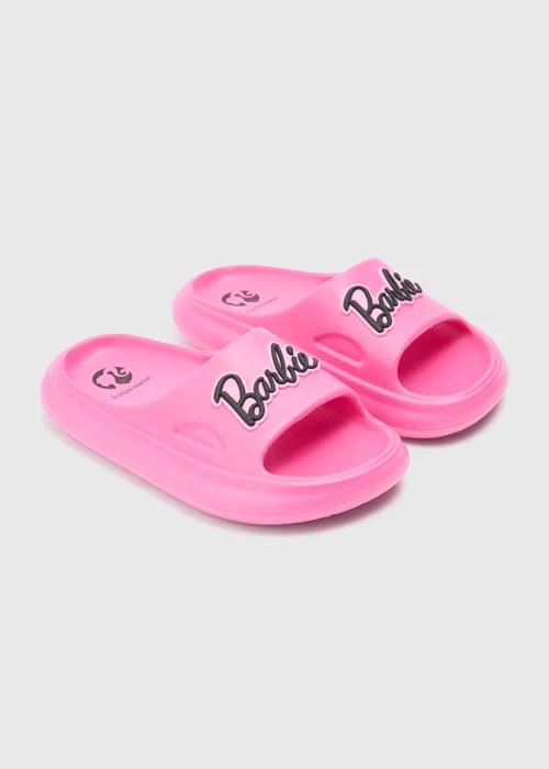Girls Barbie Pink Cloud Sliders (Younger 10-Older 5) - Size 1 Image 1