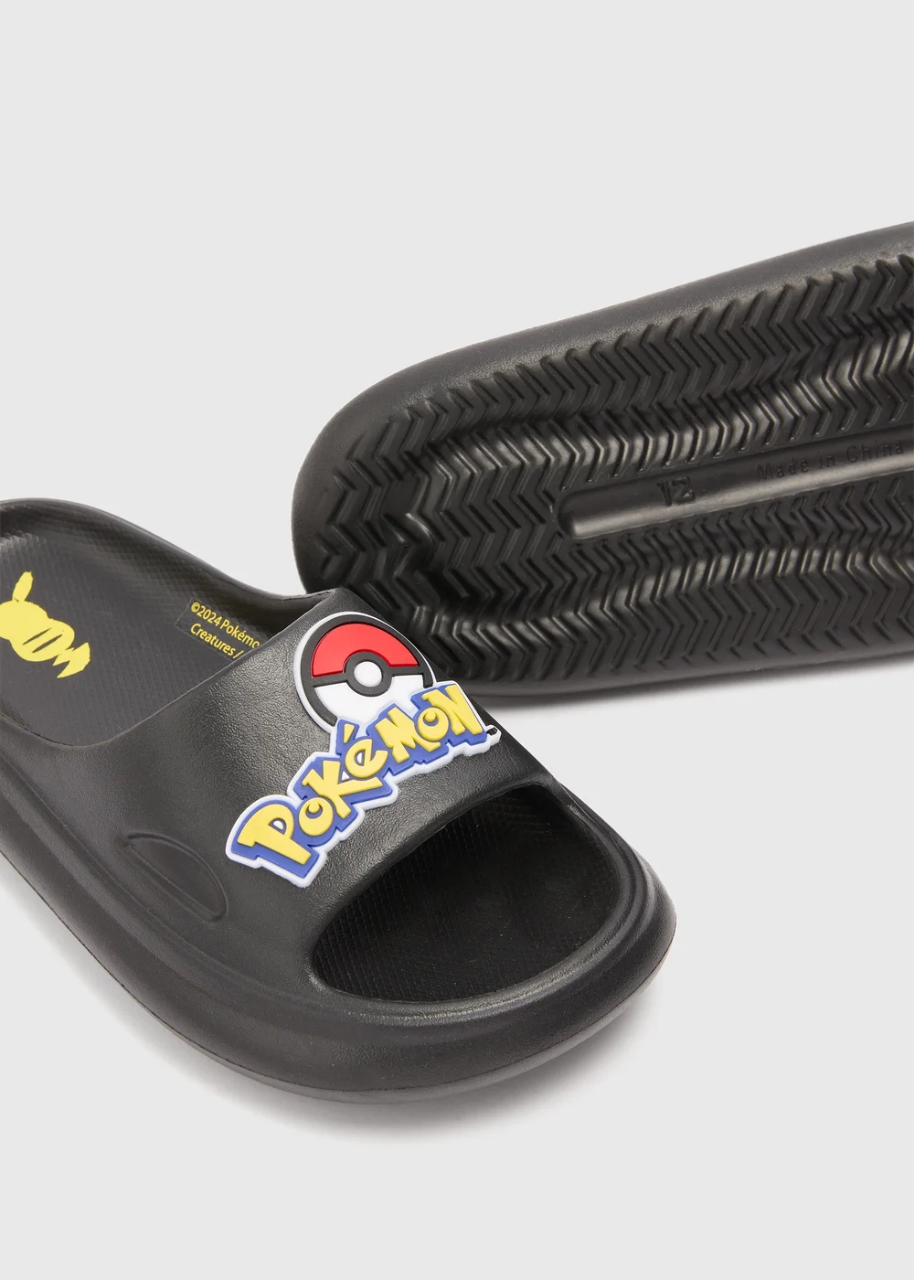 Pokemon Kids Black Cloud Sliders (Younger 10-Older 6) - Size 10 Infants Image 2