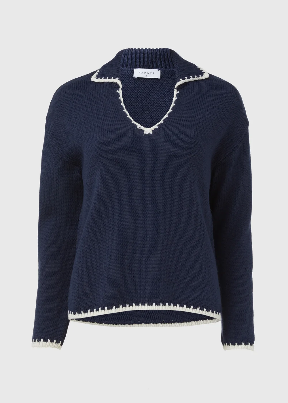 Navy Over Stitch Jumper - XS Image 5