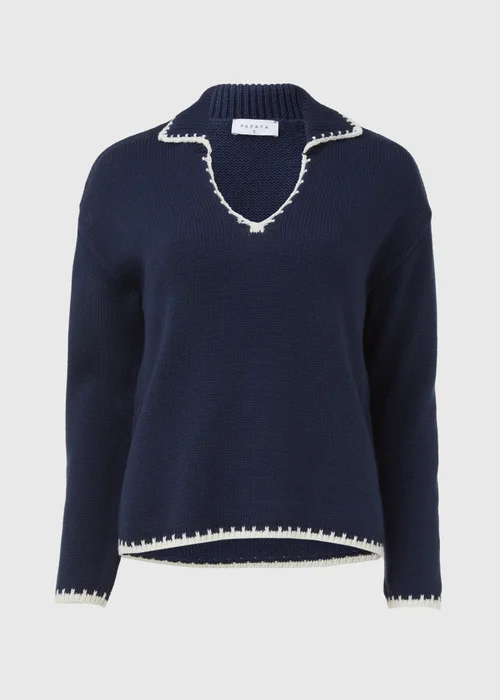 Navy Over Stitch Jumper - XS Image 5