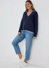 Navy Over Stitch Jumper - XS Image 4
