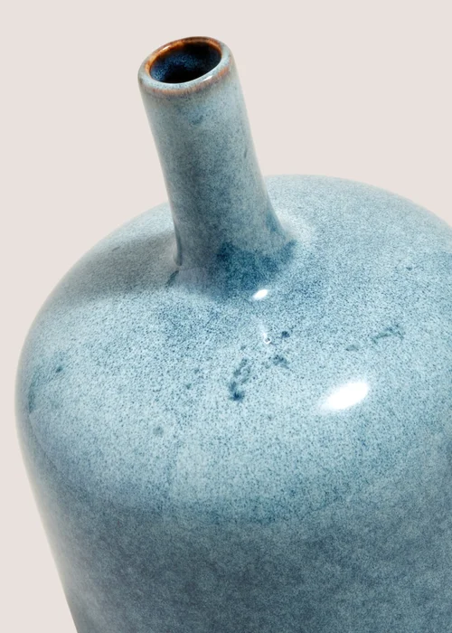 Blue Long Stem Glaze Vase (24.1cm x 12.4cm x 12.4cm) Image 2
