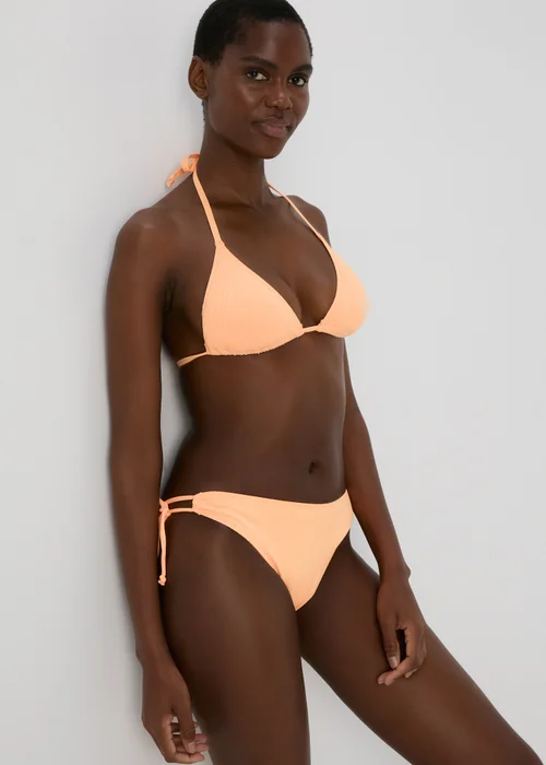 Orange Triangle Ribbed Bikini Briefs - 6 Image 1