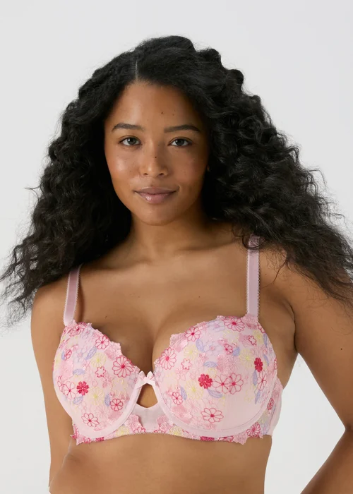 Pink Embroidered DD Coord Bra - 34DD Image 1