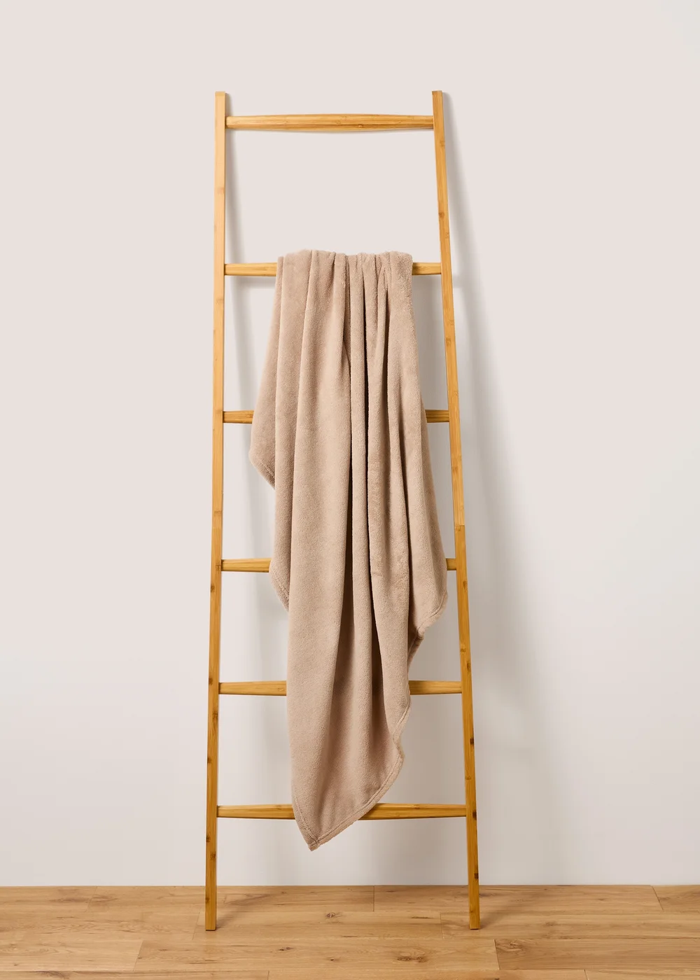 Beige Plain Throw (130cm x 150cm) Image 1