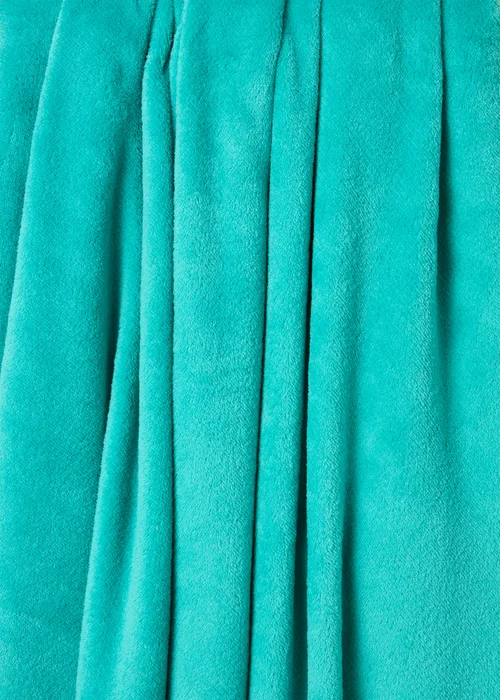 Teal Plain Throw (130cm x 150cm) Image 2
