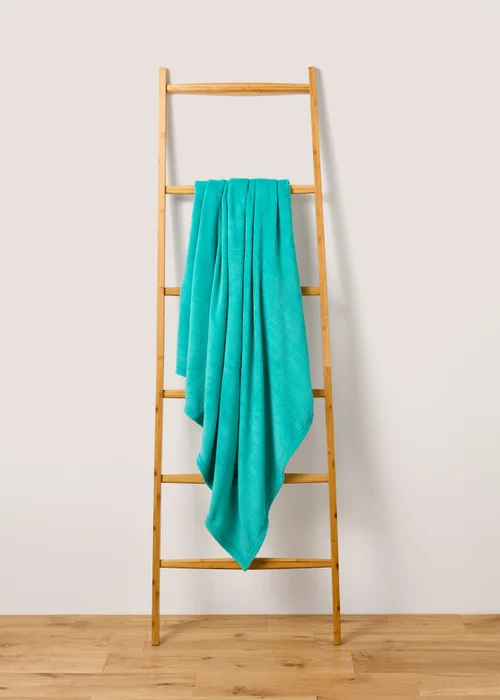 Teal Plain Throw (130cm x 150cm) Image 1