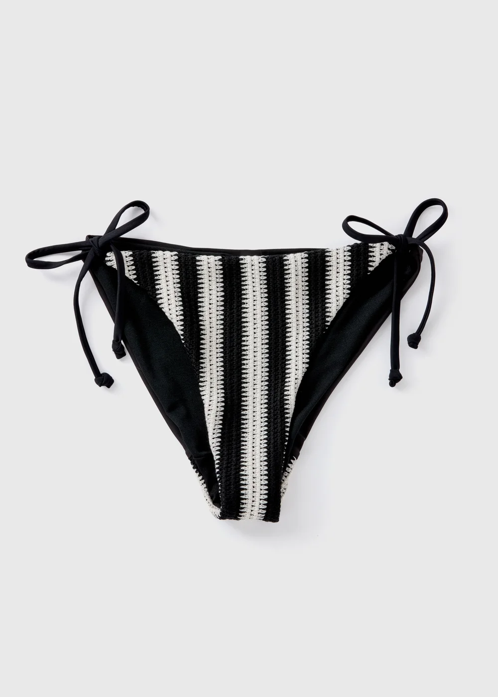 Black & Cream Crochet Bikini Bottoms - Size 6 Image 4