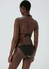 Black & Cream Crochet Bikini Bottoms - Size 6 Image 2