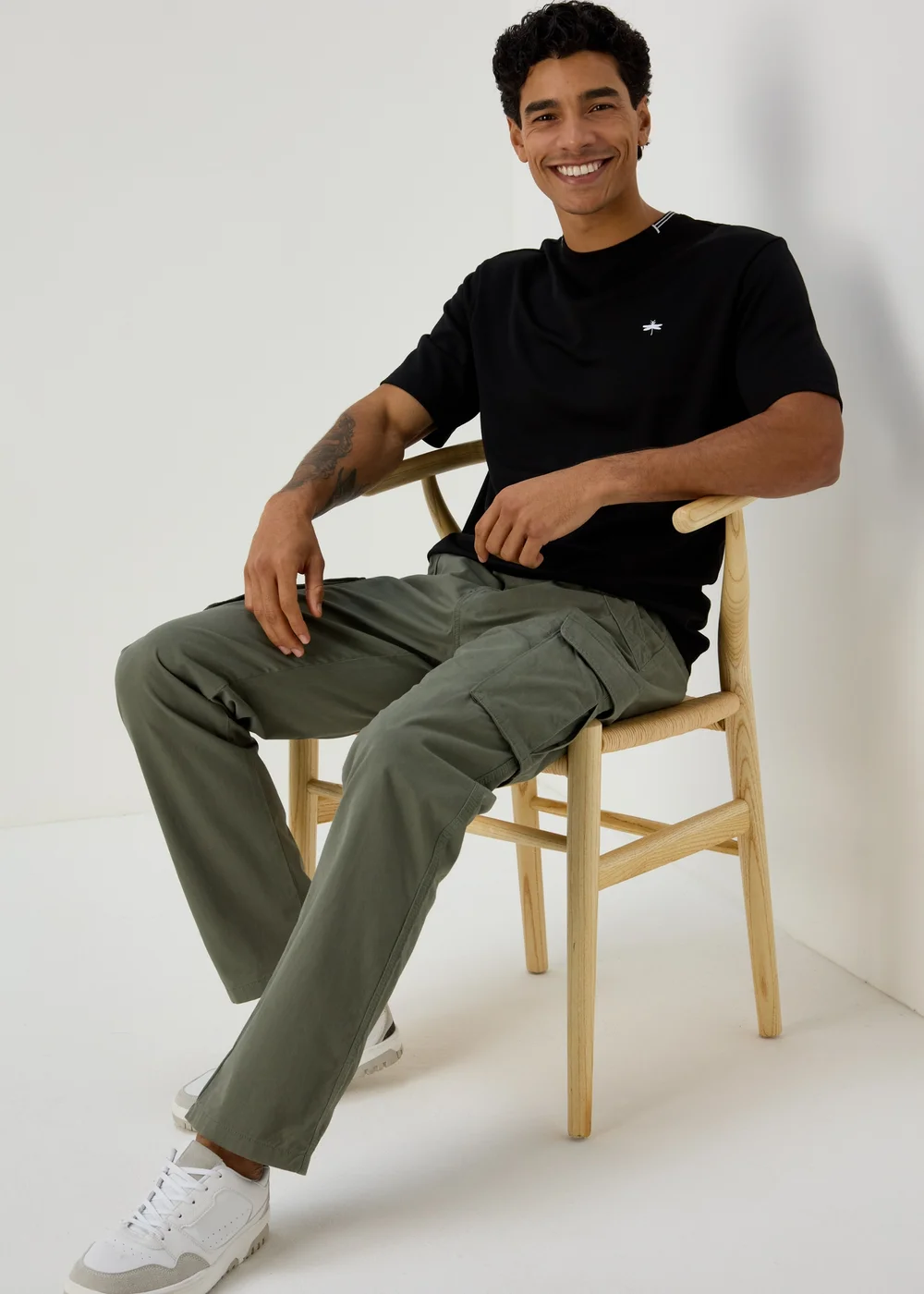 Black Embroidered T-Shirt - Small Image 4