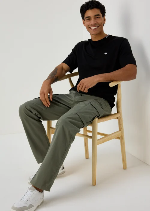 Black Embroidered T-Shirt - Small Image 4