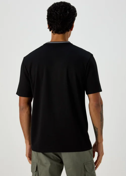Black Embroidered T-Shirt - Small Image 2
