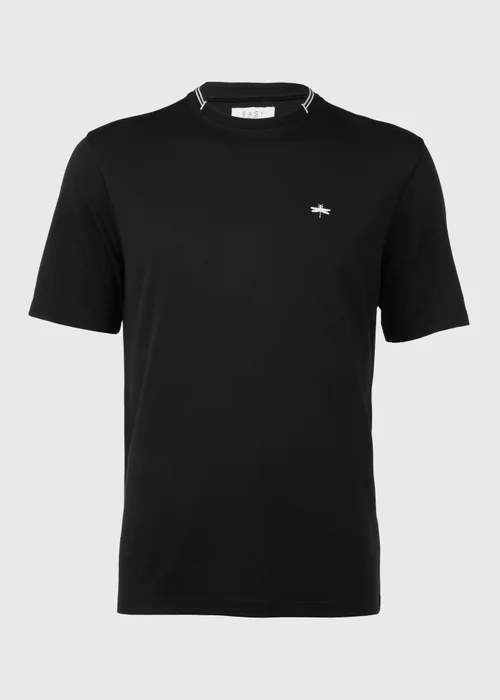 Black Embroidered T-Shirt - Small Image 5