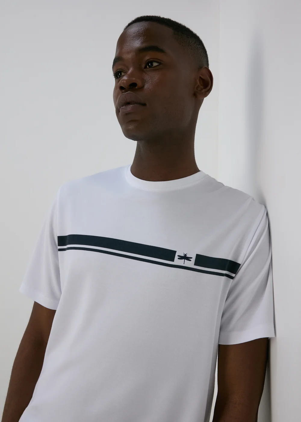 White Basic Print T-Shirt - Small Image 3