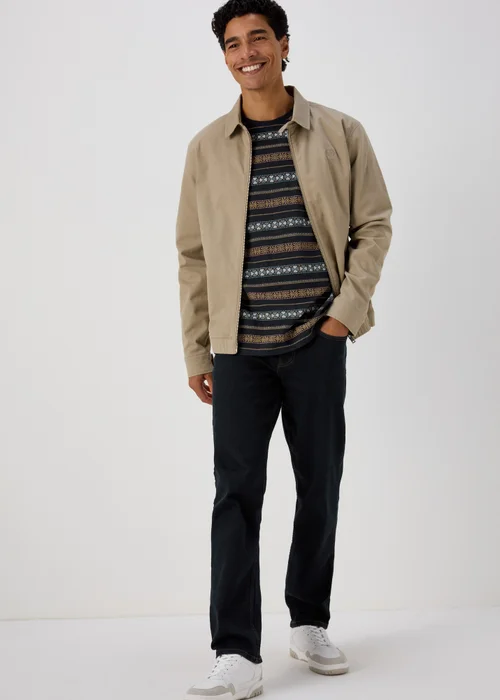 Navy Stripe Aztec Print T-Shirt - S Image 4