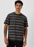 Navy Stripe Aztec Print T-Shirt - S Image 1