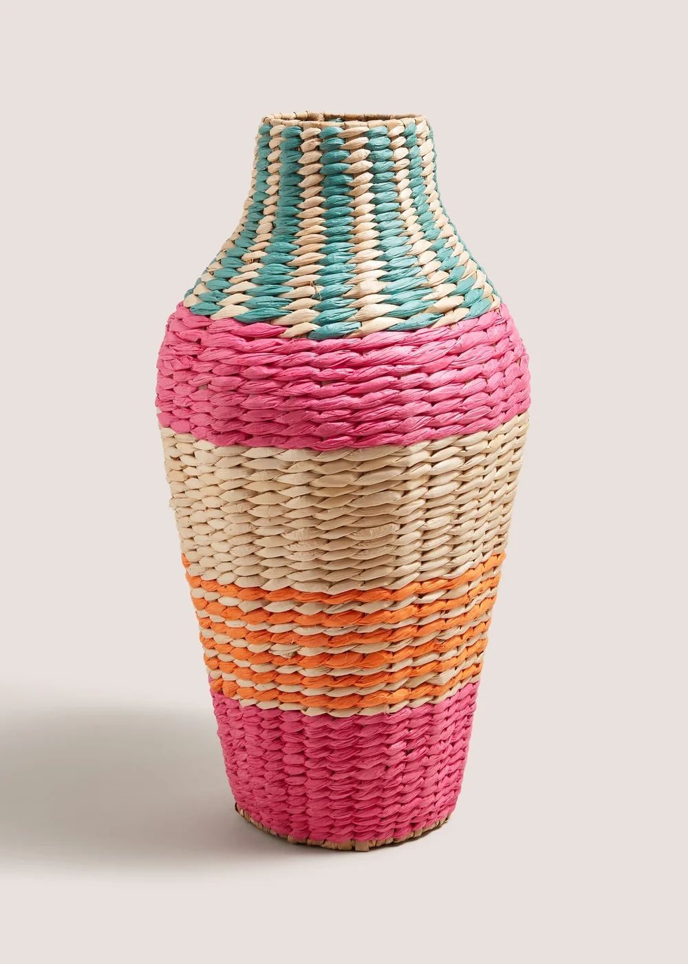 Multicolour Woven Vase (11cm x 11cm x 50cm) Image 1