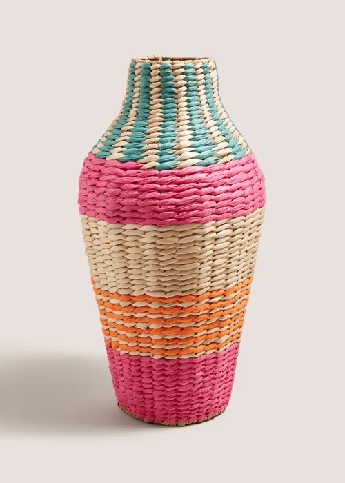 Multicolour Woven Vase (11cm x 11cm x 50cm) Image 1