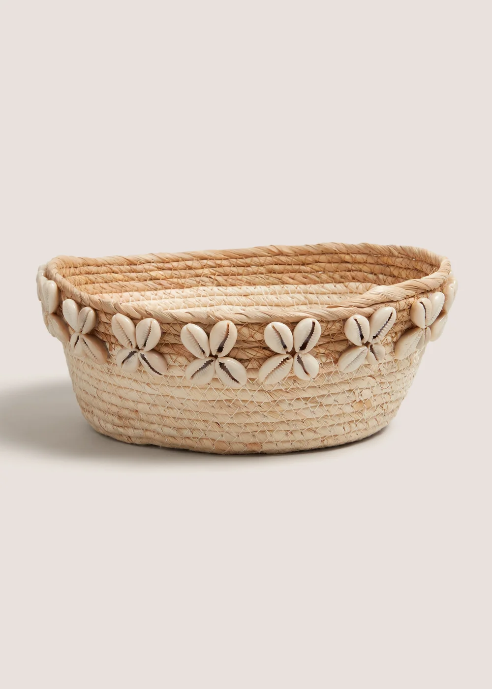 Natural Woven Shell Basket (10cm x 25cm x 25cm) Image 1