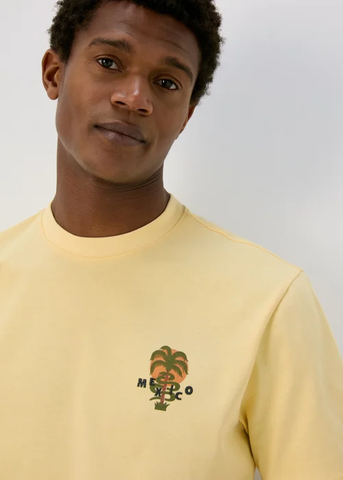 Yellow Mexico Snake Print T-Shirt - S Image 3
