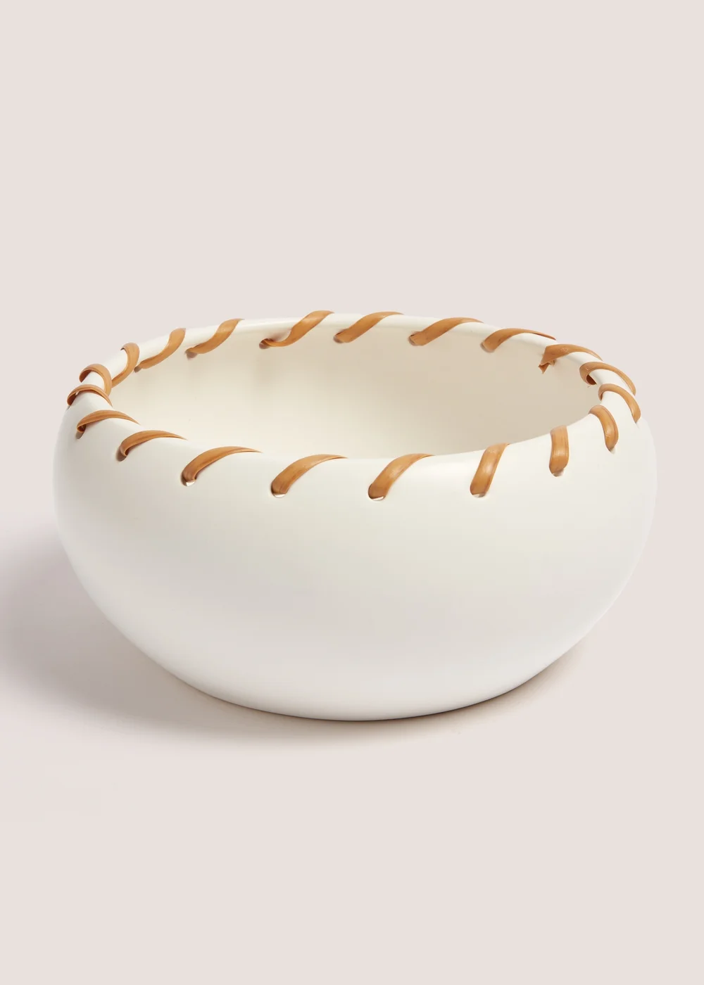 Cream Woven Ceramic Bowl (32cm x 47cm x 39cm) Image 1