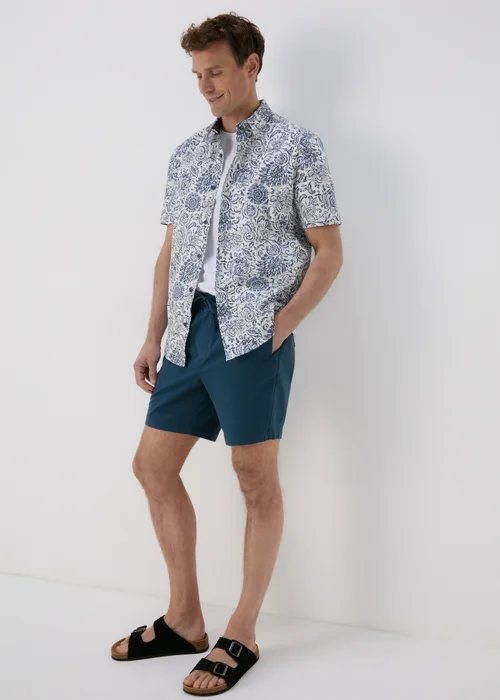 White Floral Vine Print Shirt - S Image 1