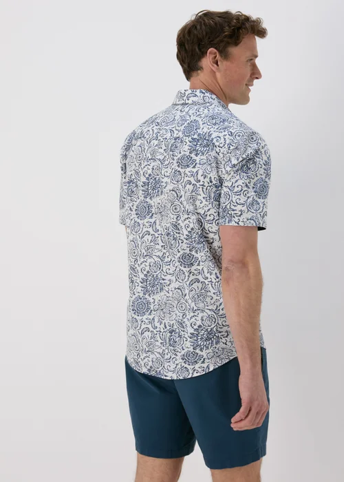White Floral Vine Print Shirt - S Image 2