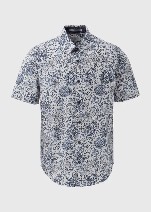 White Floral Vine Print Shirt - S Image 5