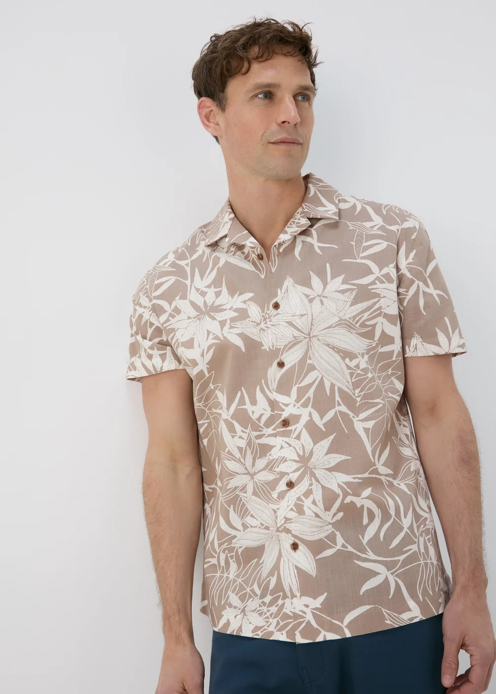 Stone Leaf Print Shirt - S Image 3