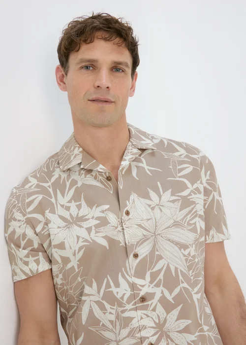 Stone Leaf Print Shirt - S Image 1