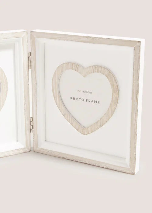 Cream Cottage Heart Double Window Photo Frame (25cm x 20cm x 2cm) Image 2