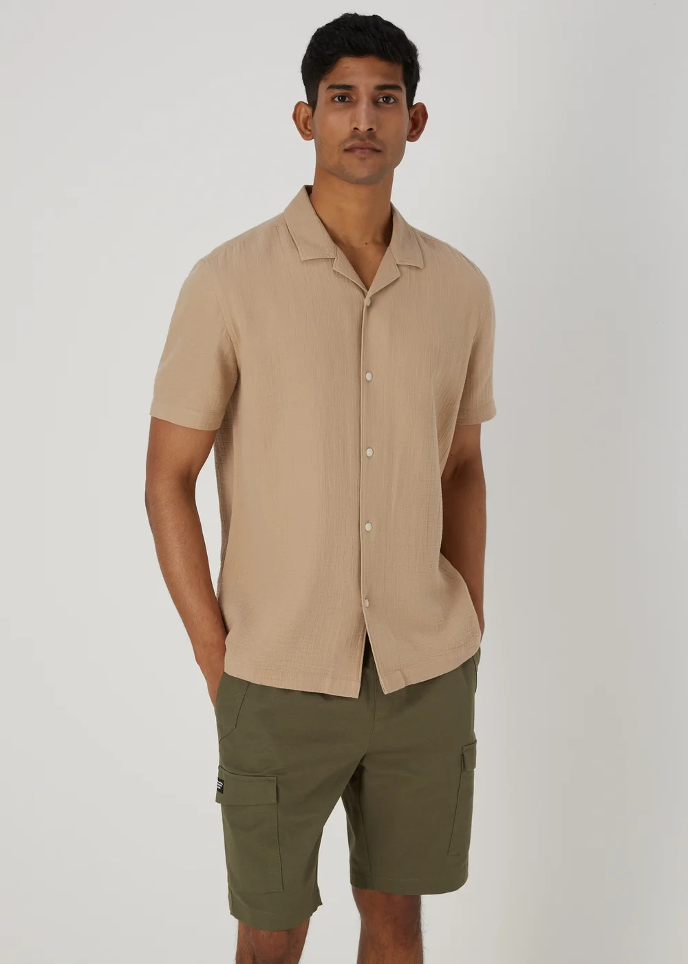 Stone Double Cloth Shirt - Small Image 3