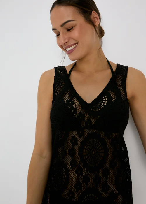 Black Short Crochet Dress - XS Image 3