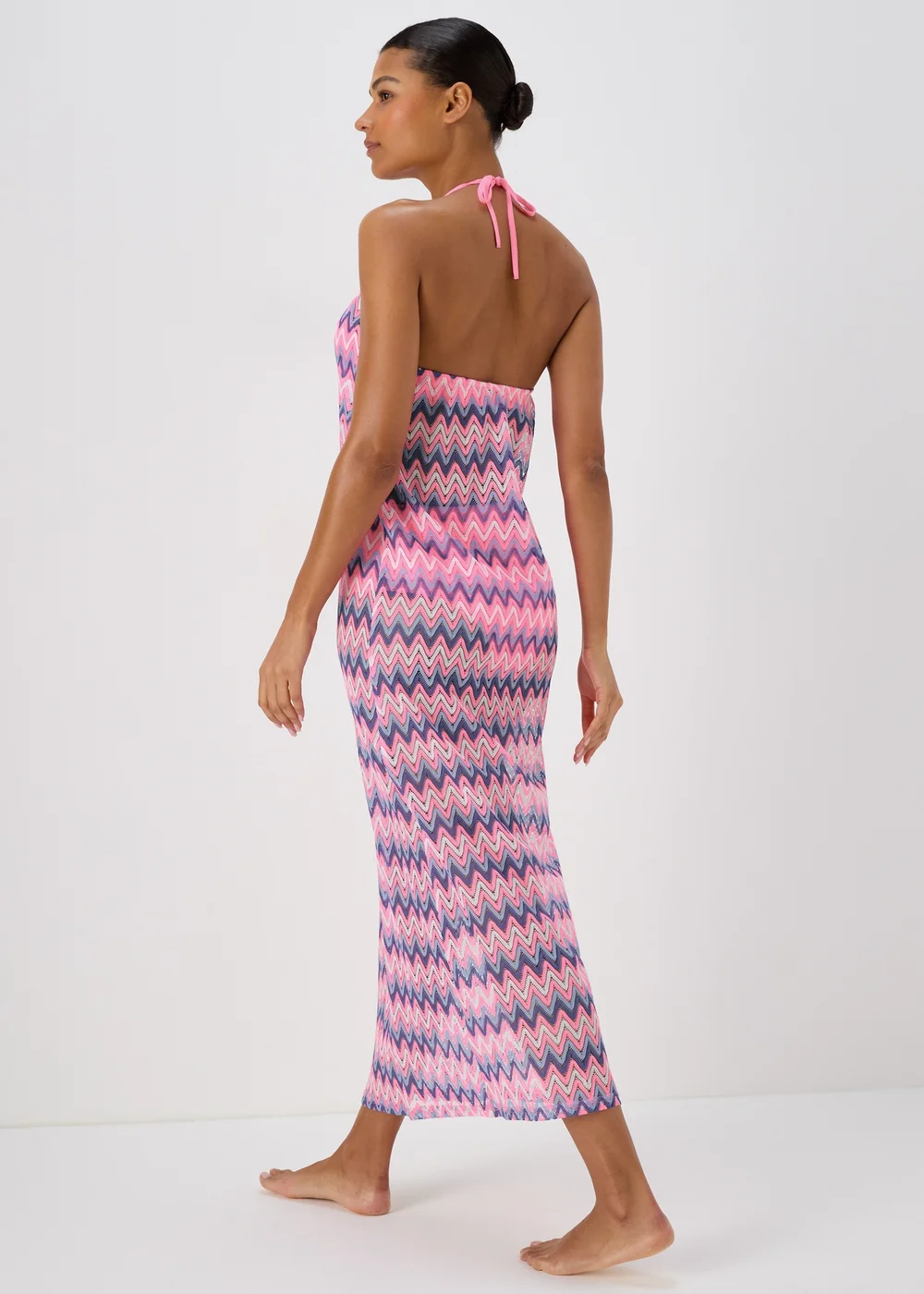 Multicoloured Zigzag Print Dress - XS Image 2