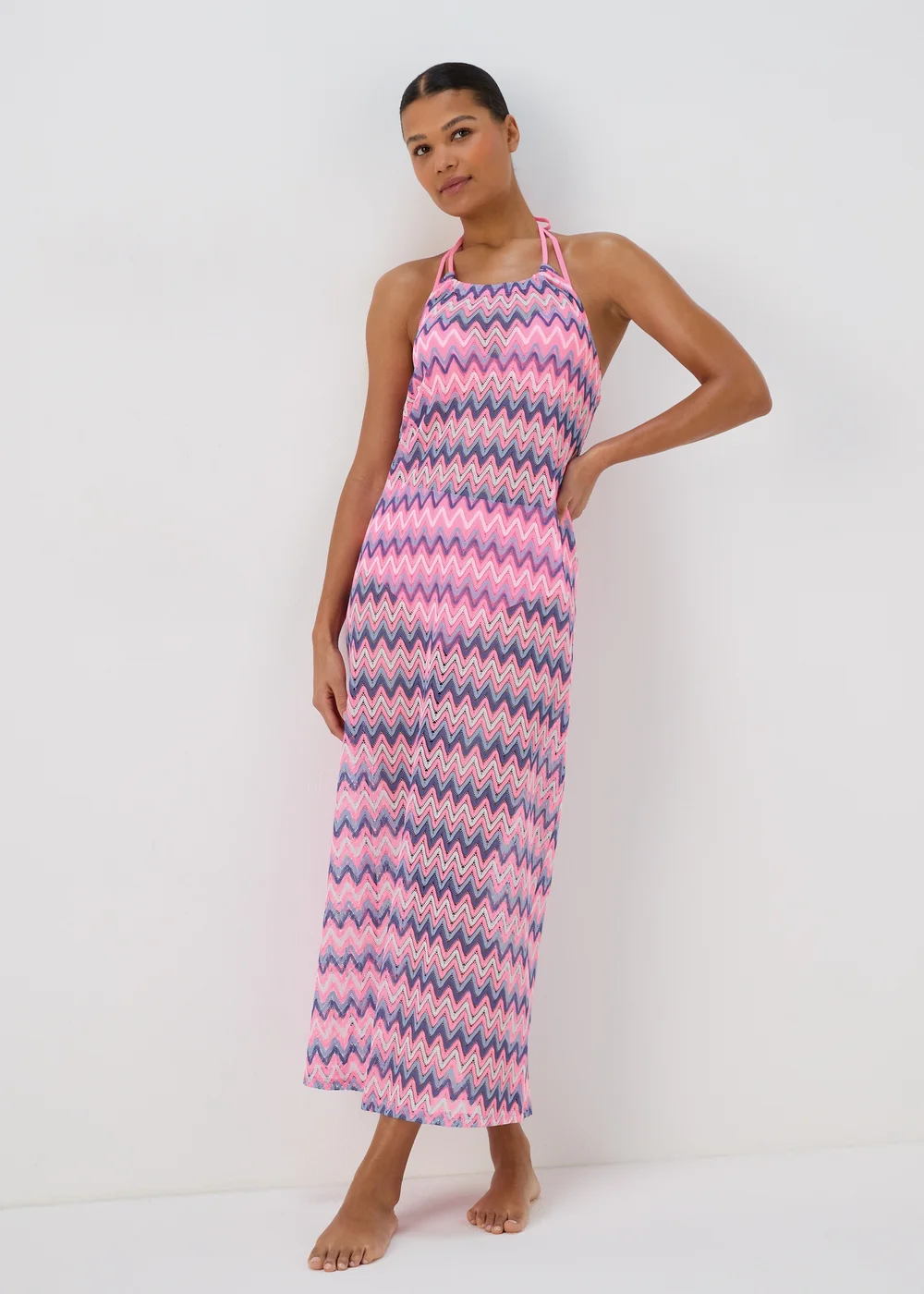 Multicoloured Zigzag Print Dress - XS Image 1