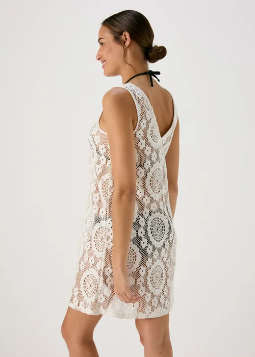 Cream Short Crochet Dress - XS Image 2