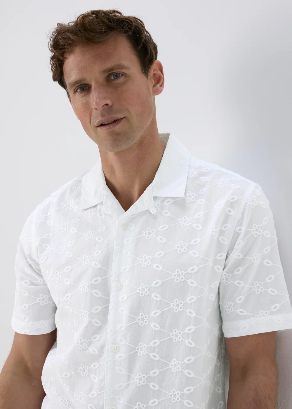 White Broderie Anglaise Shirt - S Image 3