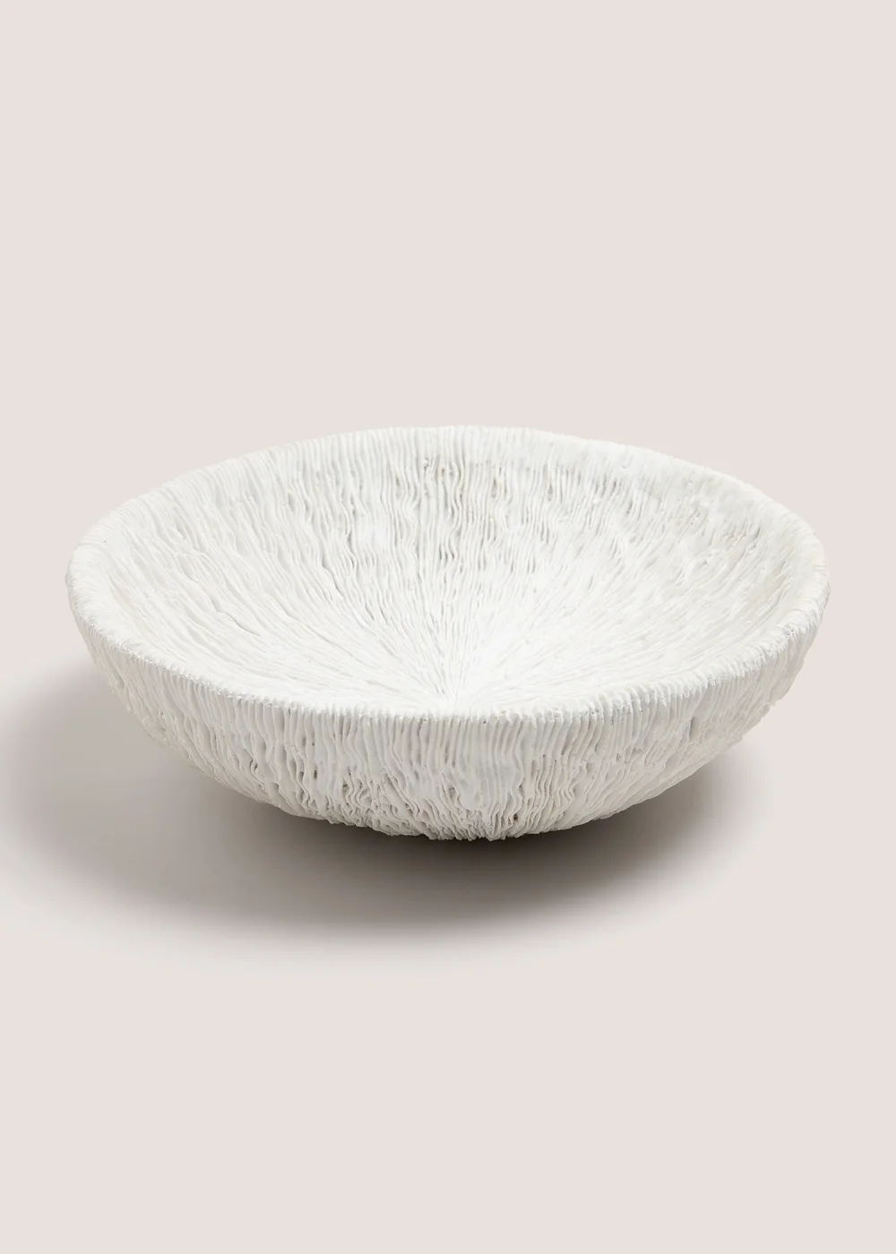 White Embossed Decorative Bowl (75cm x 25cm x 25cm) Image 1