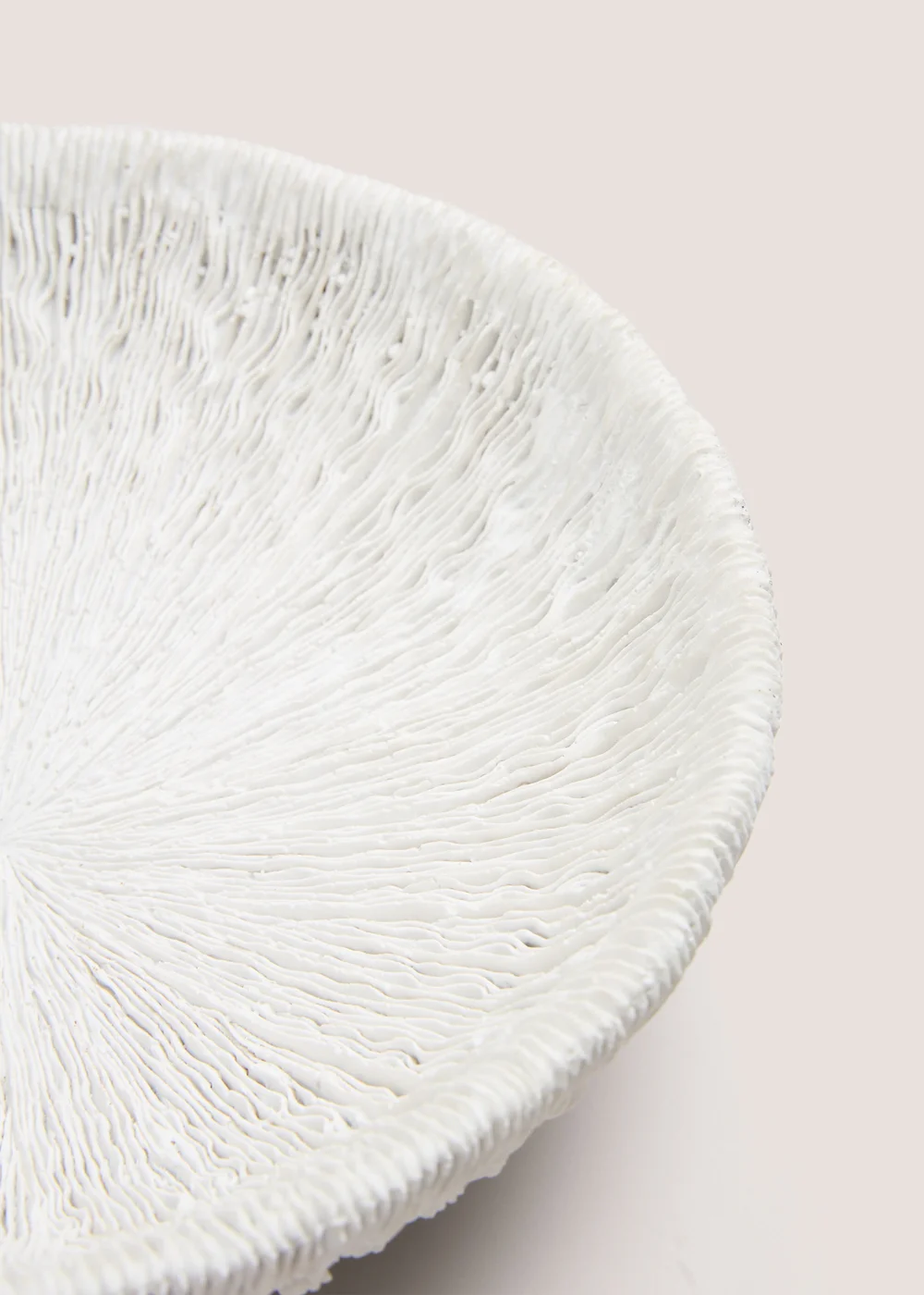 White Embossed Decorative Bowl (75cm x 25cm x 25cm) Image 2