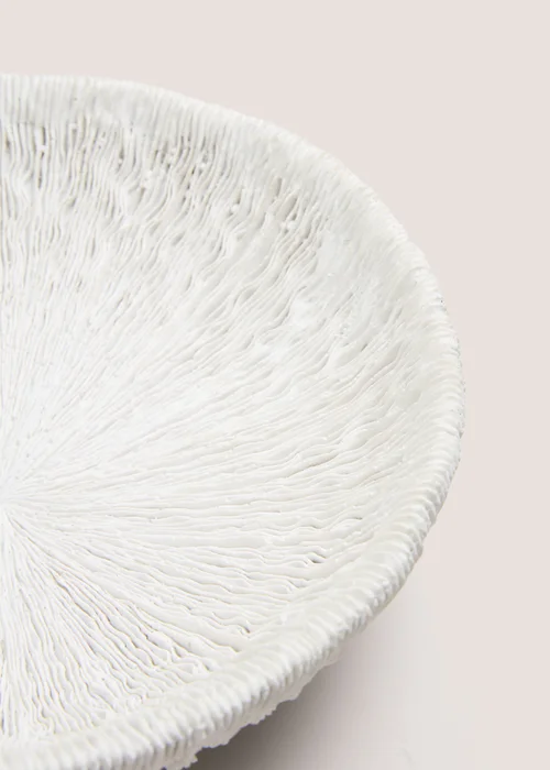 White Embossed Decorative Bowl (75cm x 25cm x 25cm) Image 2