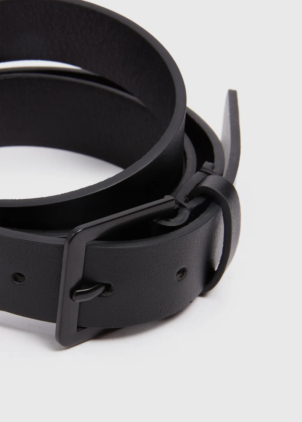 Black Thin PU Belt - S Image 2