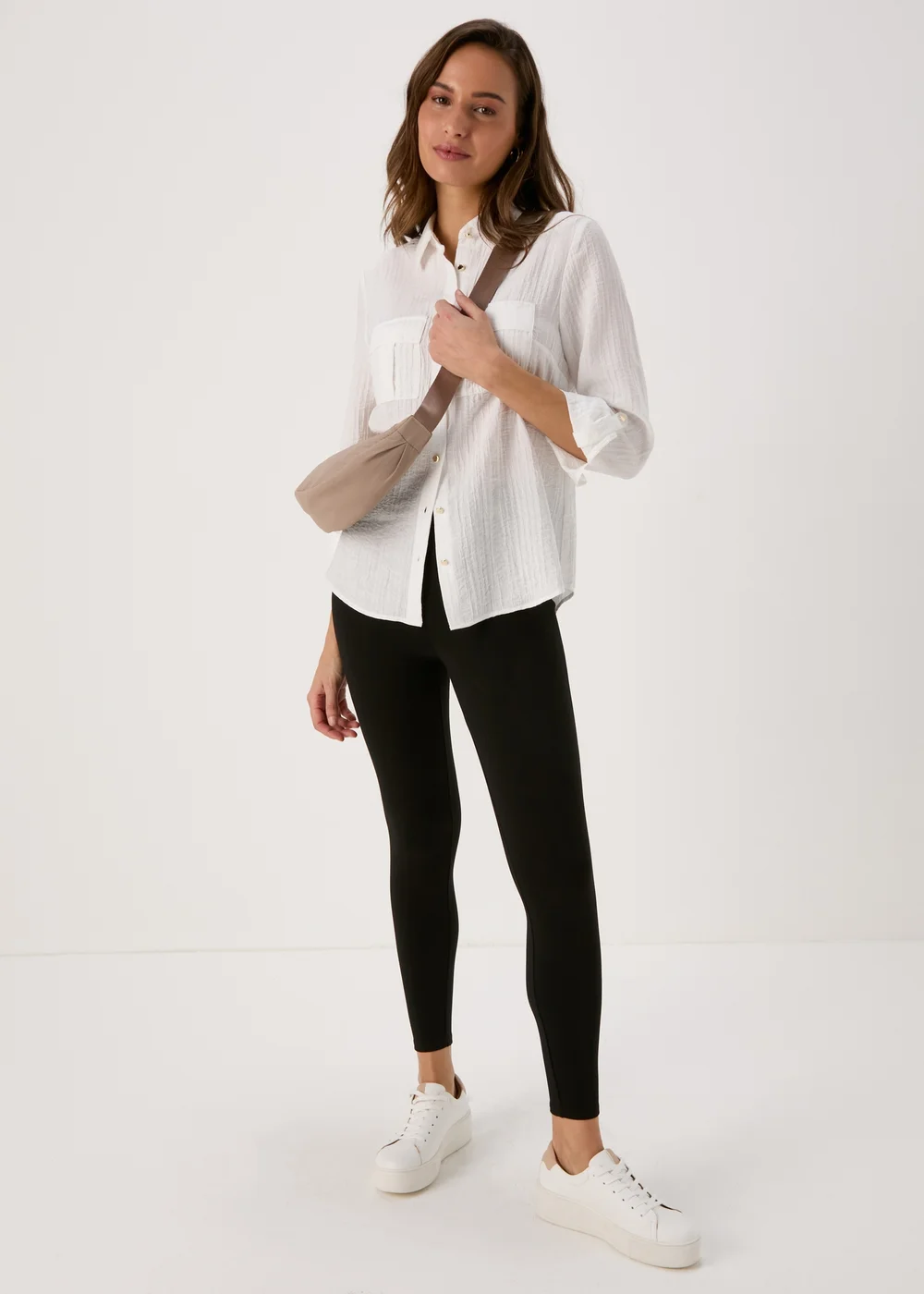 Et Vous White Textured Utility Shirt - 8 Image 4
