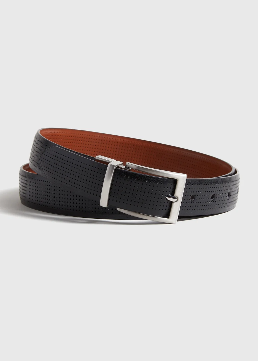 Black Texture Reversible Belt - Small Image 1