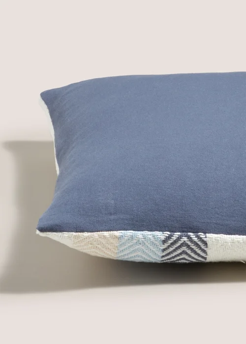 Indigo Stripe Woven Cushion (43cm x 43cm) Image 2