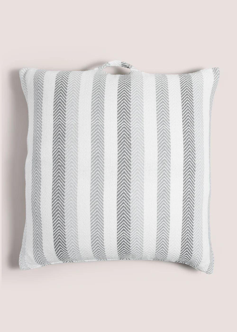 Grey Stripe Woven Floor Cushion (70cm x 70cm) Image 1