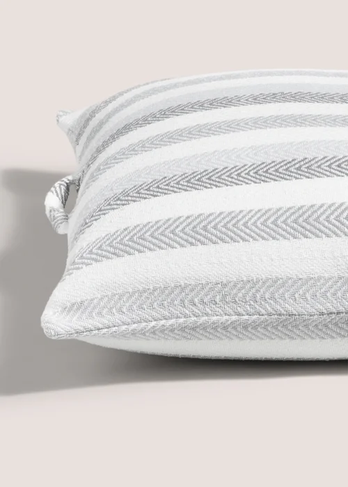 Grey Stripe Woven Floor Cushion (70cm x 70cm) Image 2